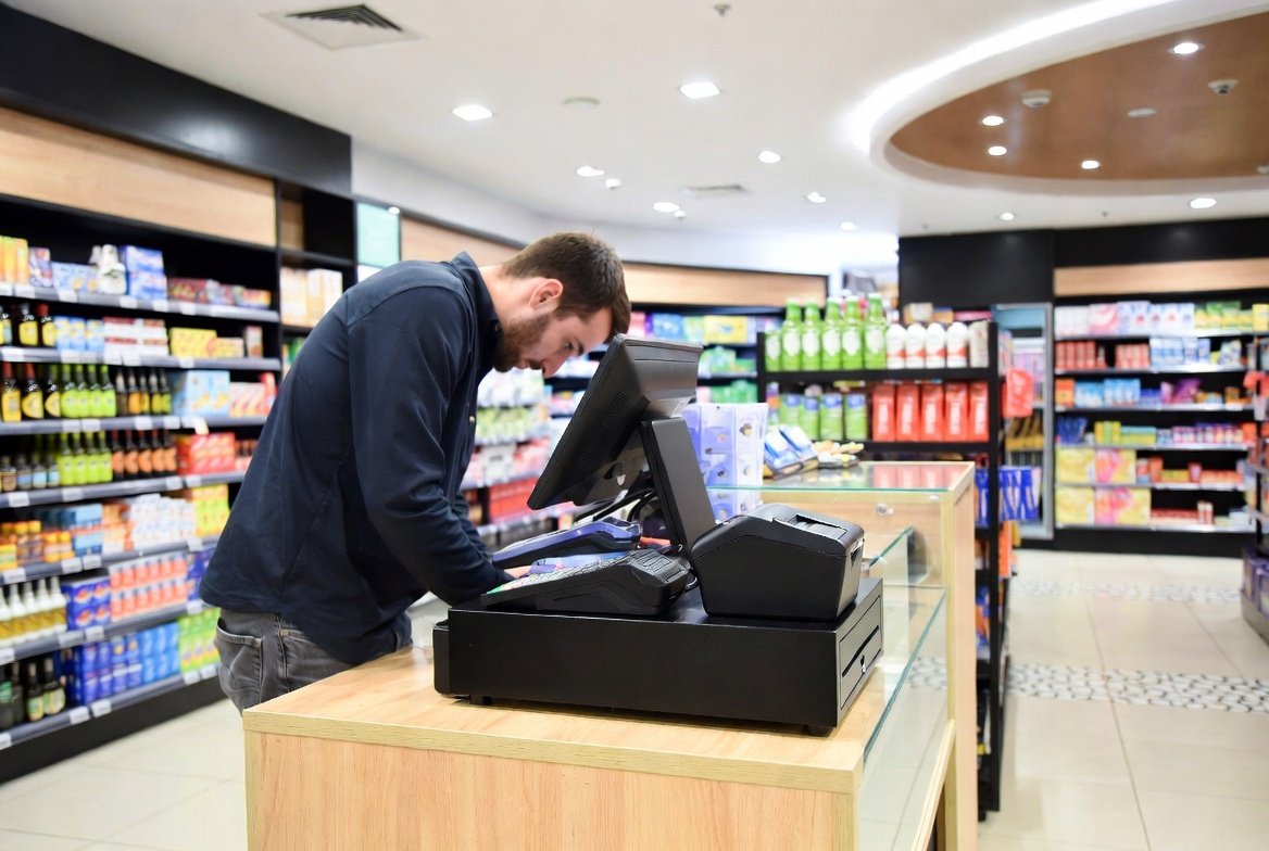 POS system installation in retail store